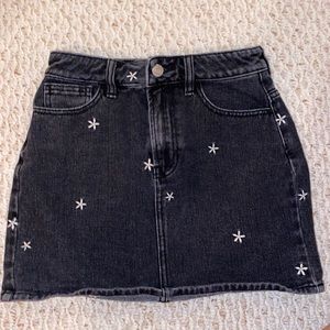 PacSun Denim Floral Skirt